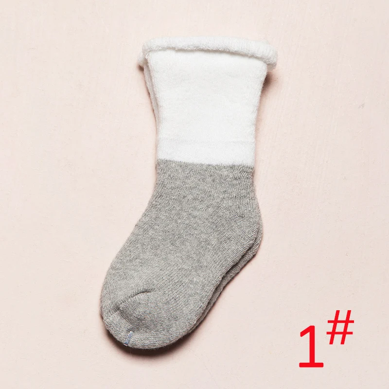 6 пар, весна-осень-зима, Новое поступление, хлопковые носки для малышей теплые очень толстые нескользящие носки для детей 0-3 лет