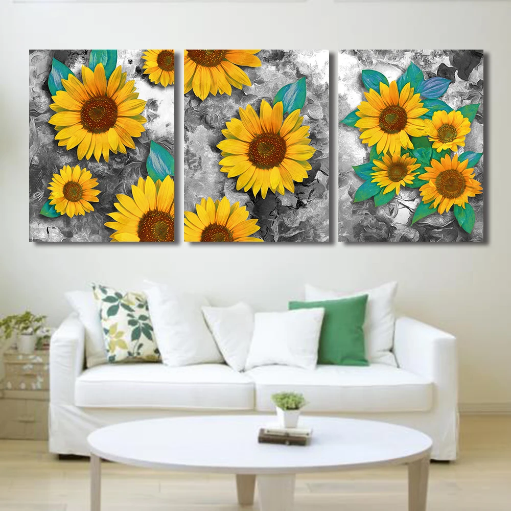 

Botanical Sunflower Garden Posters and Prints Vintage Canvas Painting Art Print Wall Bedroom Living Room Decoration No Frame