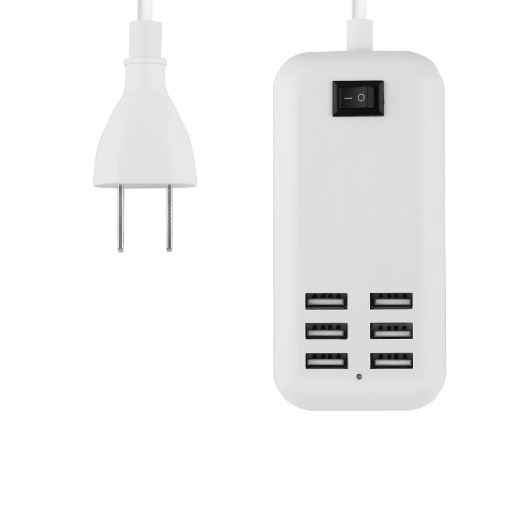 Powstro 6 USB зарядное устройство концентратор 25 Вт 3A Смартфон Зарядка адаптер настенное зарядное устройство Быстрая зарядка для мобильного телефона планшета MP3 4 - Тип штекера: US Plug