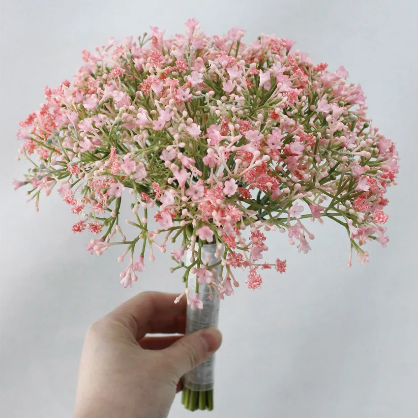 Белый розовый настоящий сенсорный babysbreat маленький букет свадебные украшения для дома цветочный букет для девочек