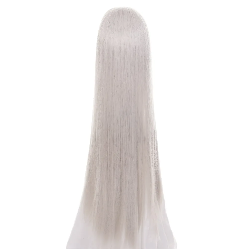 Ccutoo, красивые кончики, 100 см., серебристо-серый, Длинные прямые синтетические волосы, древний клен, пиковый парик для косплея, Термостойкое волокно
