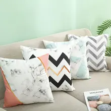 Soft Nordic Pillow Cover Microfiber Cushion Cover Printing Marble Texture for Sofa Living Room Throw Piilows