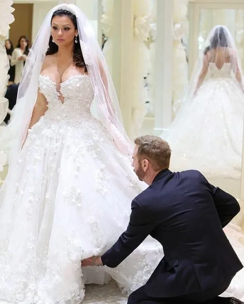 amor magnífico sin respaldo vestidos novia con flores hechas a mano
