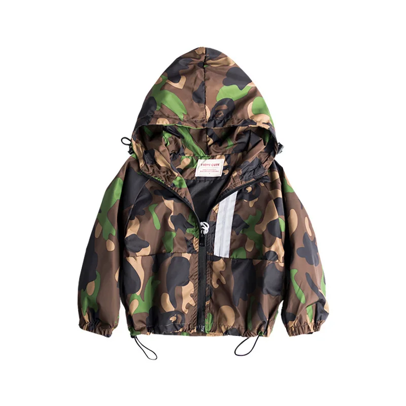 Дети Jas voor Jongens Jas Топы Kleding Groen камуфляж Jas с капюшоном Повседневная Bovenkleding Jassen Детская куртка от 2 до 6 лет