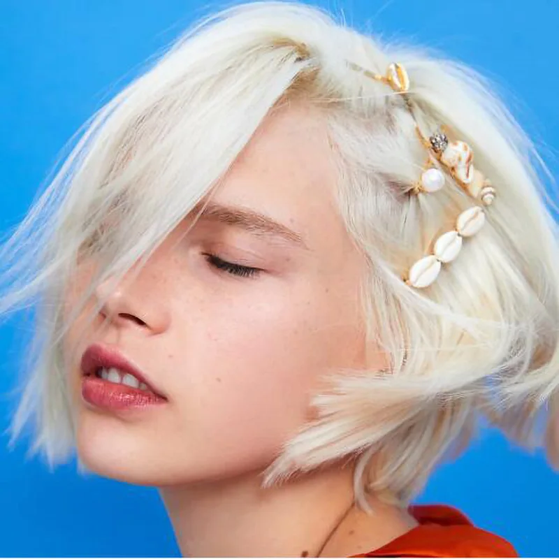 

2019 Summer Latest New Natural Sea Shell Conch Alloy Sheel Gold Hairpins For Women Lady's Minimalist Ocean Series Hair Stick
