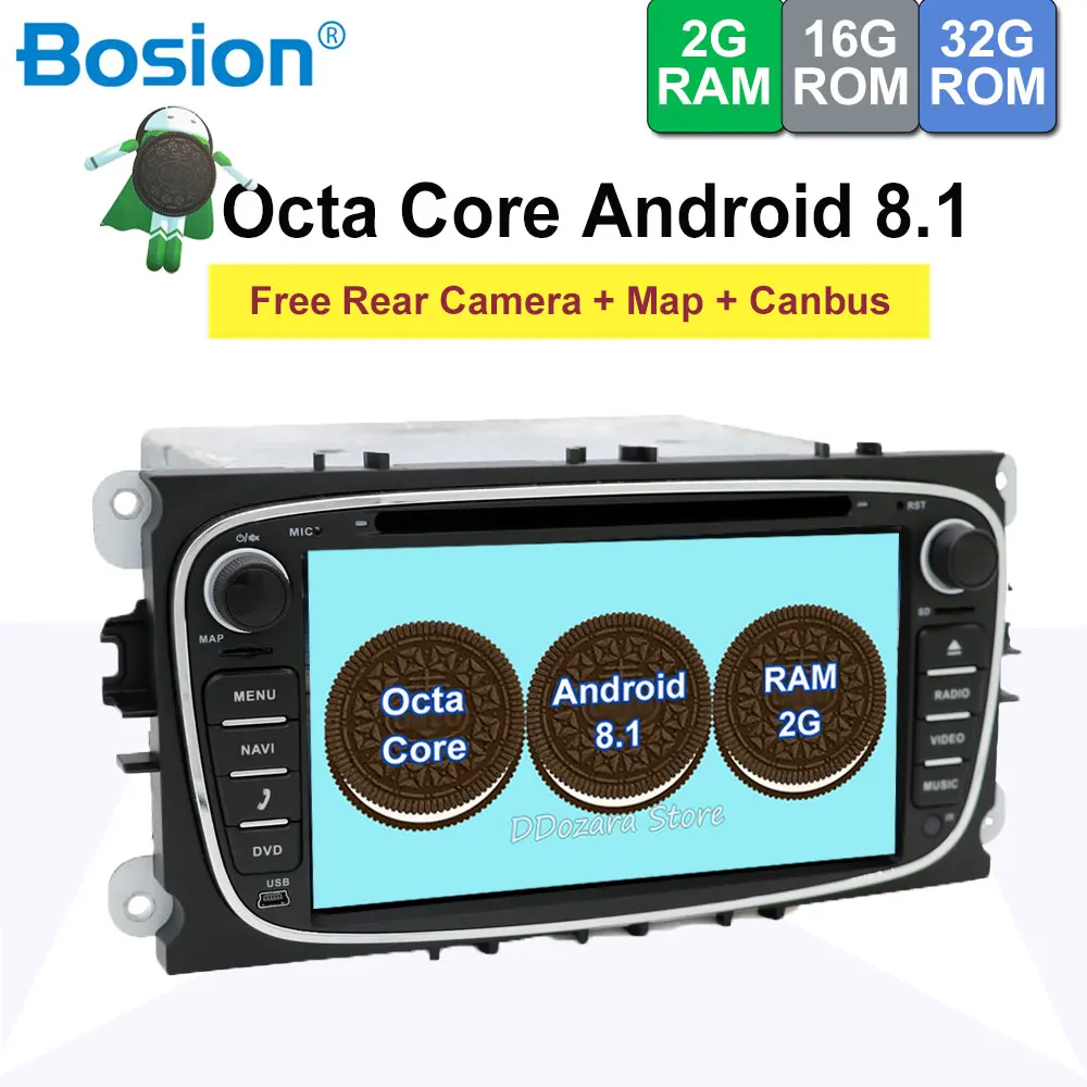 

2 din 7" Android 8.1 Octa Core Car DVD Player Radio GPS USB Navigation for Ford Focus II Mondeo S-Max C-Max Galaxy Camera