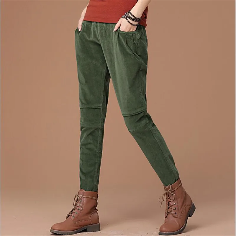 Autumn Winter Women Pants Corduroy Harem Pants Ladies Casual Trousers