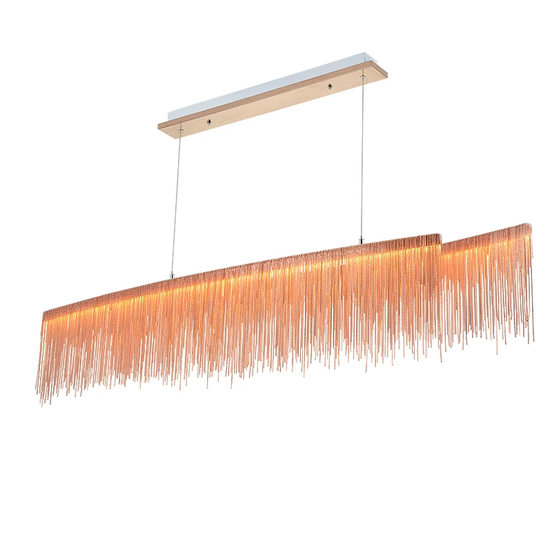 

Nordic D50/60/80cm 36/48/52wLED rose gold Alu. Chain pendant light lamp L100cm 120cm 150cm silver luminaire light suspended lamp