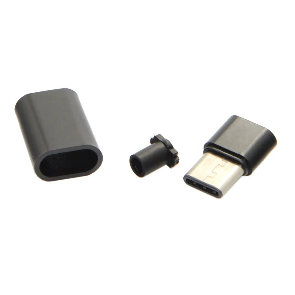 DIY 24pin USB 3 1 Тип C Штекерный разъем SMT типа с 5 мм SR и крышкой корпуса черного