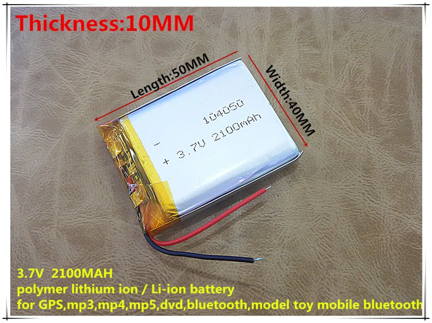 Li-po 3,7V литий-полимерный аккумулятор 104050 2100MAH планшетный ПК навигация Мобильная мощность GIY