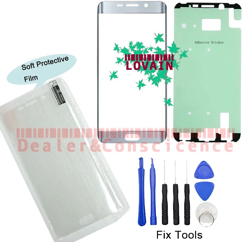 

1PCS For Samsung Galaxy S6 Edge Plus G925 G928 G925F G928F SM-G925 G928 G925F Touch Screen Outer Glass Panel+Tools+Adhesive+Film