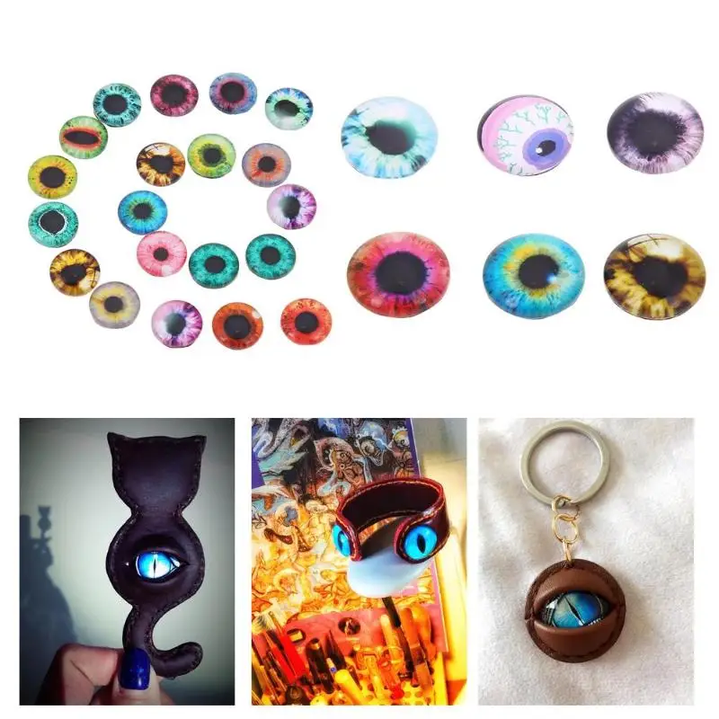 

20Pcs Colorful Glass Doll Eyes DIY Crafts Eyeballs for Toy Dinosaur Animal Eyes Time Gem Accessories Funny Gadgets Ideal Gifts