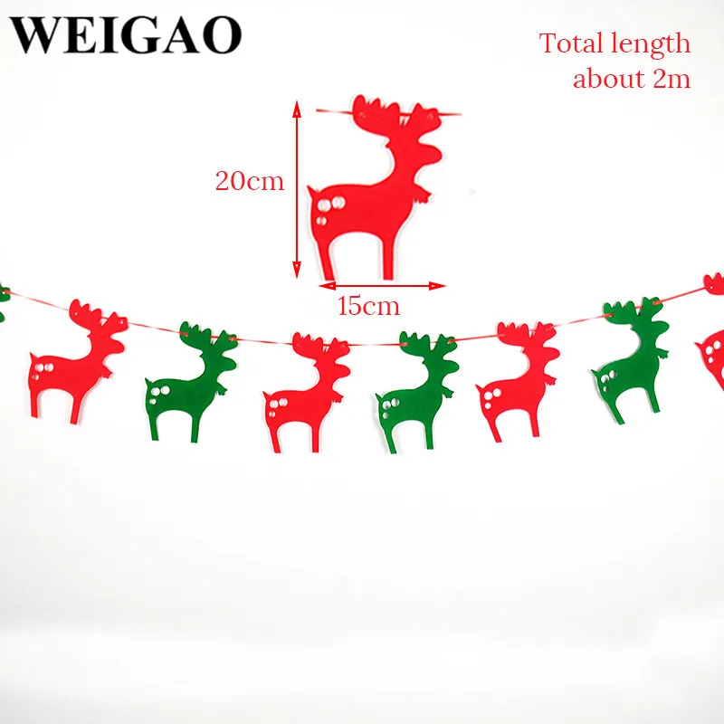 Счастливого Рождества украшения для баннеров буквы из фетра гирлянда красный зеленый олень гирлянда Охота счастливые праздники рождественские украшения для дома - Цвет: Style 1