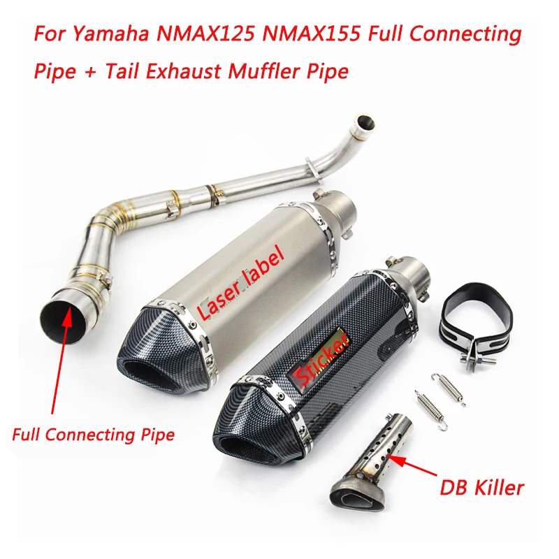 

Silp on For Yamaha NMAX125 NMAX155 Motorcycle Full Stainless Steel Connecting Pipe & Tail Exhaust Muffler Pipe