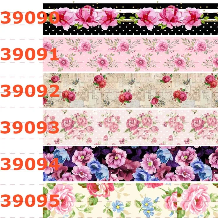 Новинка 50 ярдов Лидер продаж цветы роза лента с принтом grosgrain бесплатная доставка