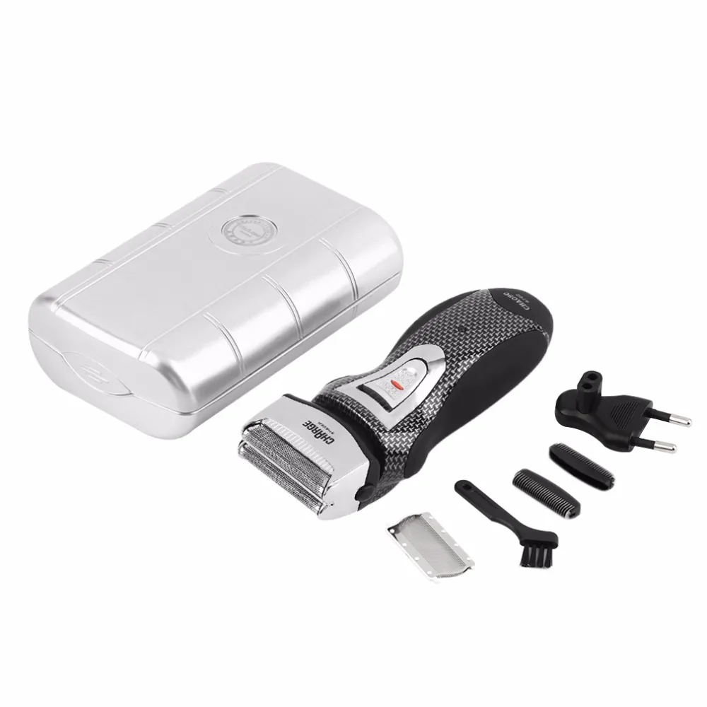 

Rechargeable Cordless Electric Razor Men Shaver Double Edge Trimmer With AC EU Wall Plug Whole Body Wash Single Blade Shaver