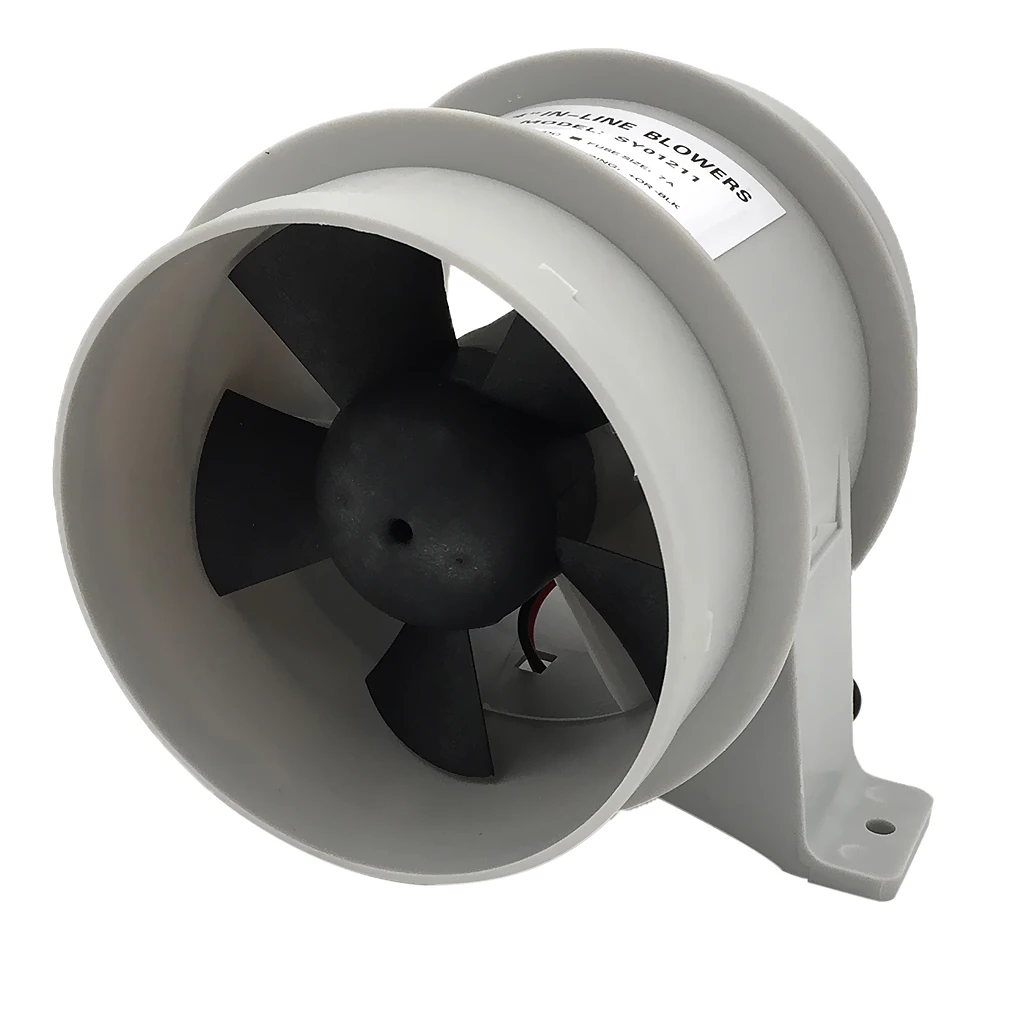 12V 40A ABS Quiet Blower Water Resistant 4 inch Diameter High Air Flow In-Line Blower Marine Bilge Boat Blower Motor