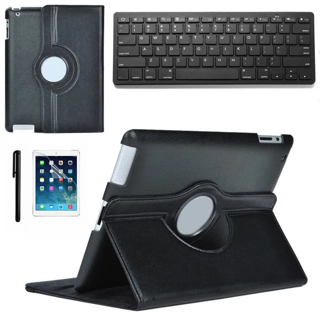 Cheap Stand Leather Case Cover With Bluetooth Keyboard For iPad 2 3 4th Gen