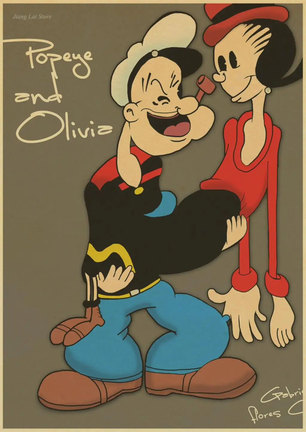 Popeye/Классическая анимация/крафт-бумага постер/Бар Кафе декоративный бумажный плакат