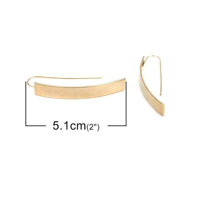 304 Stainless Steel Earrings Smooth Arc Drop Clip Earring 5.1x 0.7cm 1 Pair ear clip earrings,clip earrings,ear clip