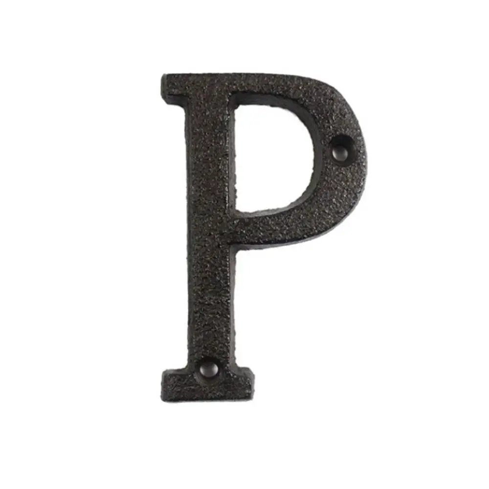 A to Z металлические буквы знак кованого железа Алфавит буквы символы персонализировать двери дома адрес знаки, с монтажными винтами - Цвет: P
