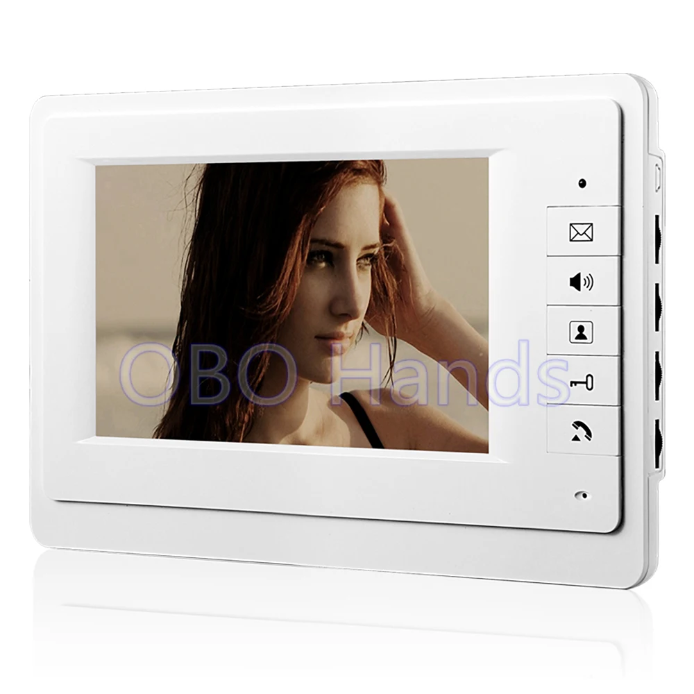 Free Shipping 7`` TFT Color Video door phone Intercom video Doorbell System Kit Speaker phone intercom IR Camera
