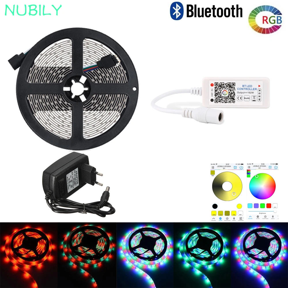 Bluetooth Светодиодные ленты RGB Водонепроницаемый 10 м 15 м 2835 rgb-светодиодная лента полоски звук фоновой музыки свет Смарт светодиодный