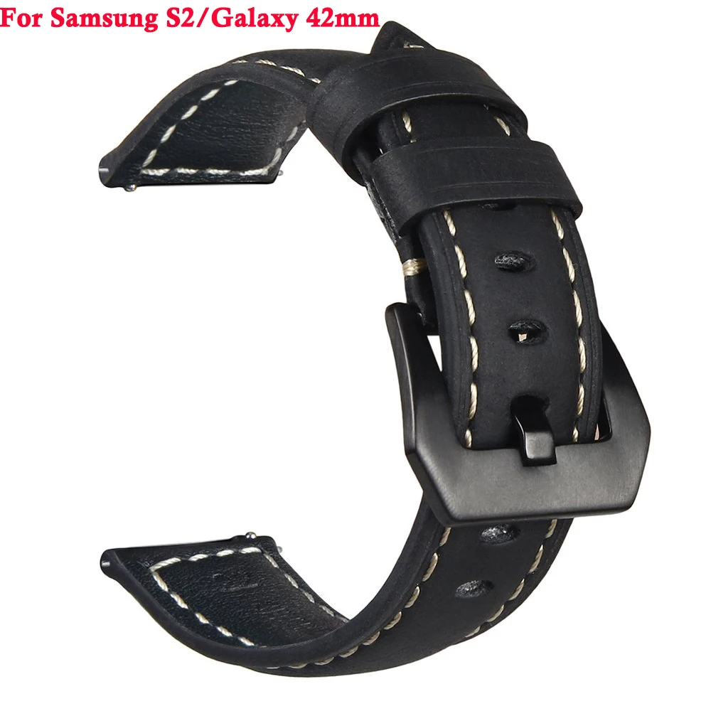 Luxury Watch band For Samsung Gear S2 smart watch Replacement wristband quality leather strap For Samsung Galaxy 42mm watch