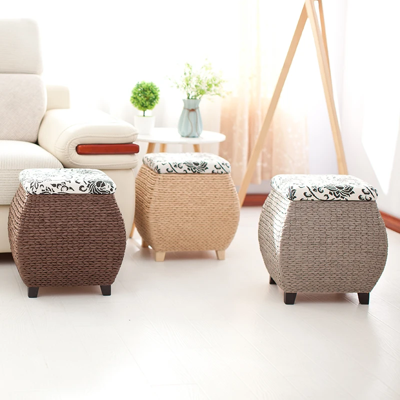 Handmade Storage Stool Ottoman Home Decoration Furniture Storage Toys Rattan Wicker Chair Door Bench Kids Children Adult Chair Handmade Storage Stool Ottoman Home Decoration Furniture Storage Toys Rattan Wicker Chair Door Bench Kids Children Adult Chair