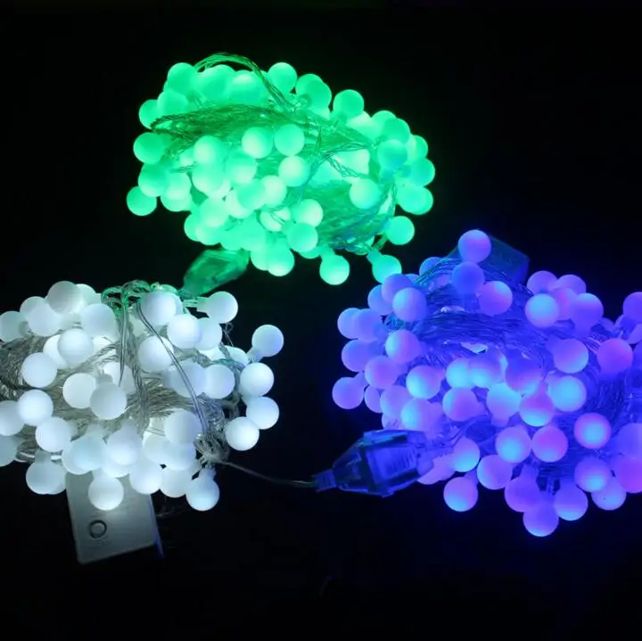 Новинка Наружное освещение LED Ball Строка лампы 10 м 100 светодиоды Рождество огни Фея