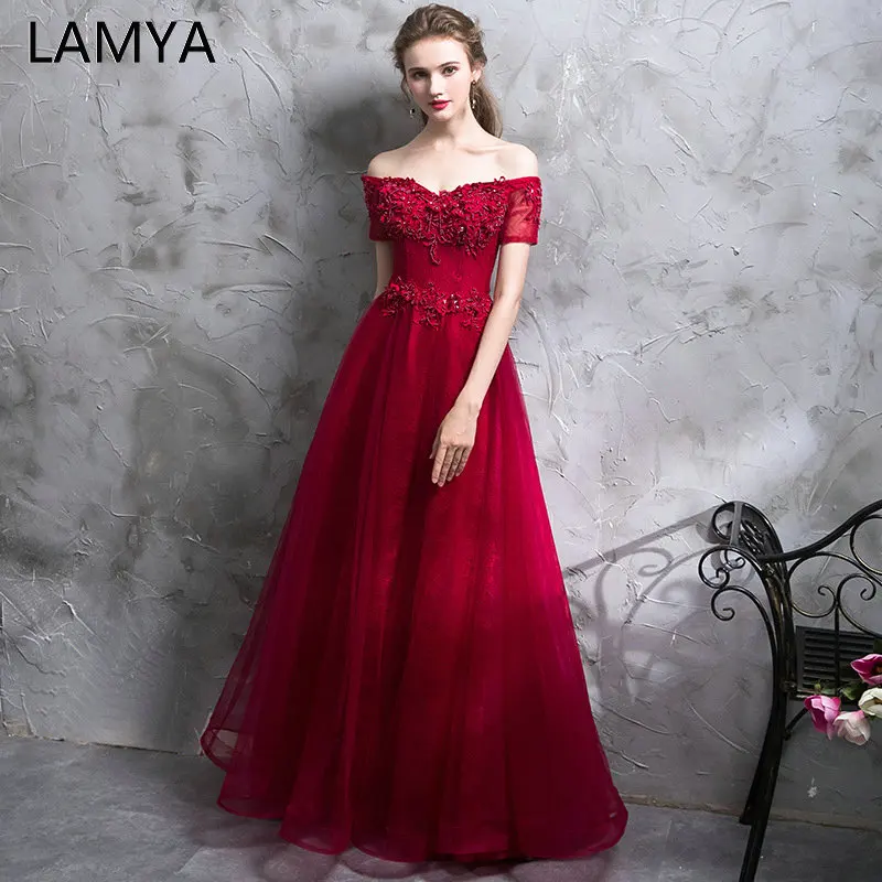 Новинка 2022 Длинные вечерние платья LAMYA с коротким рукавом винтажное платье для
