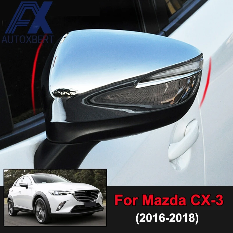 

AX Car Styling Chrome Rearview Door Side Mirror Cover Trim Rear View Molding Overlay Protector For Mazda CX-3 CX3 2016 2017 2018