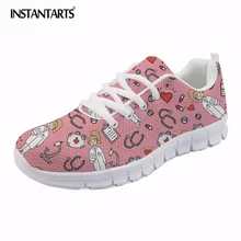INSTANTARTS/; Летняя обувь на плоской подошве из сетчатого материала; женские кроссовки на шнуровке с принтом; Женская легкая обувь на плоской подошве
