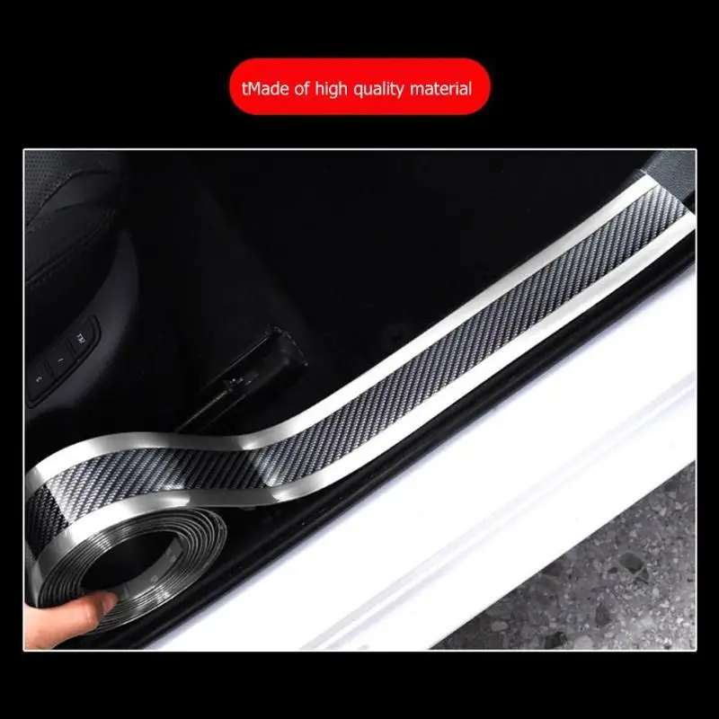 

1m/3.3ft Carbon Fiber Moulding Strip Car Door Sill Scuff Plate Pedal Protector Bumper Edge Guard Strip Stickers Auto Accessories