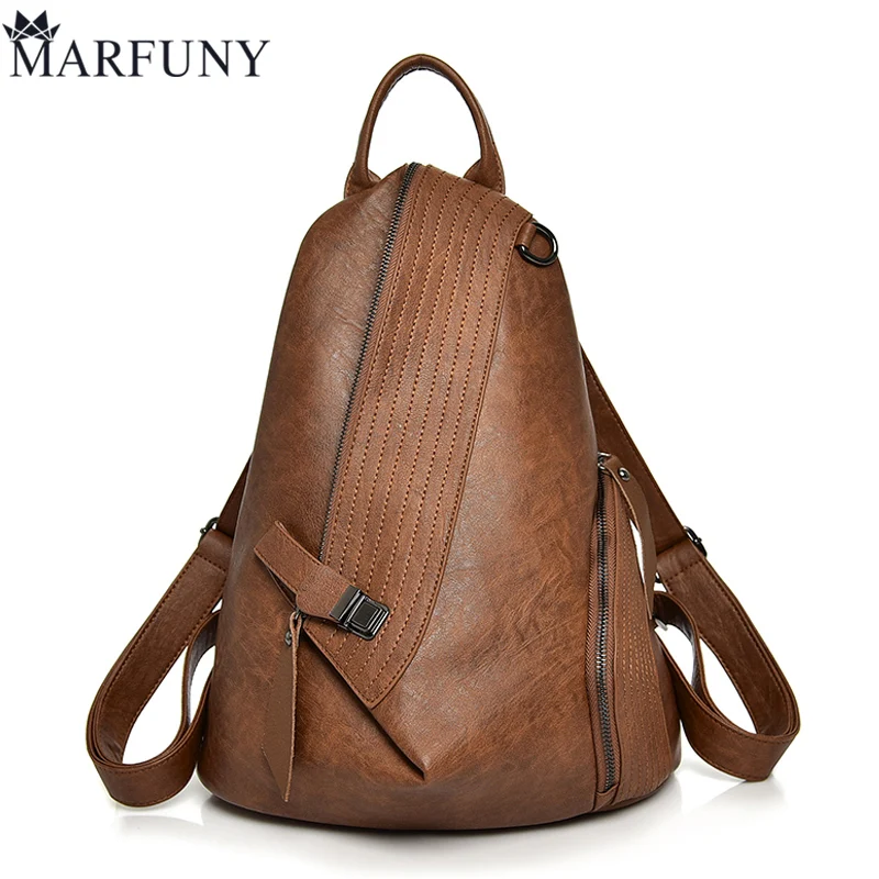 

MARFUNY Brand Leather Backpack Women Bag 2018 New Female Casual Daypacks For Girls Backpacks High Quality Travel Bag Sac A Main