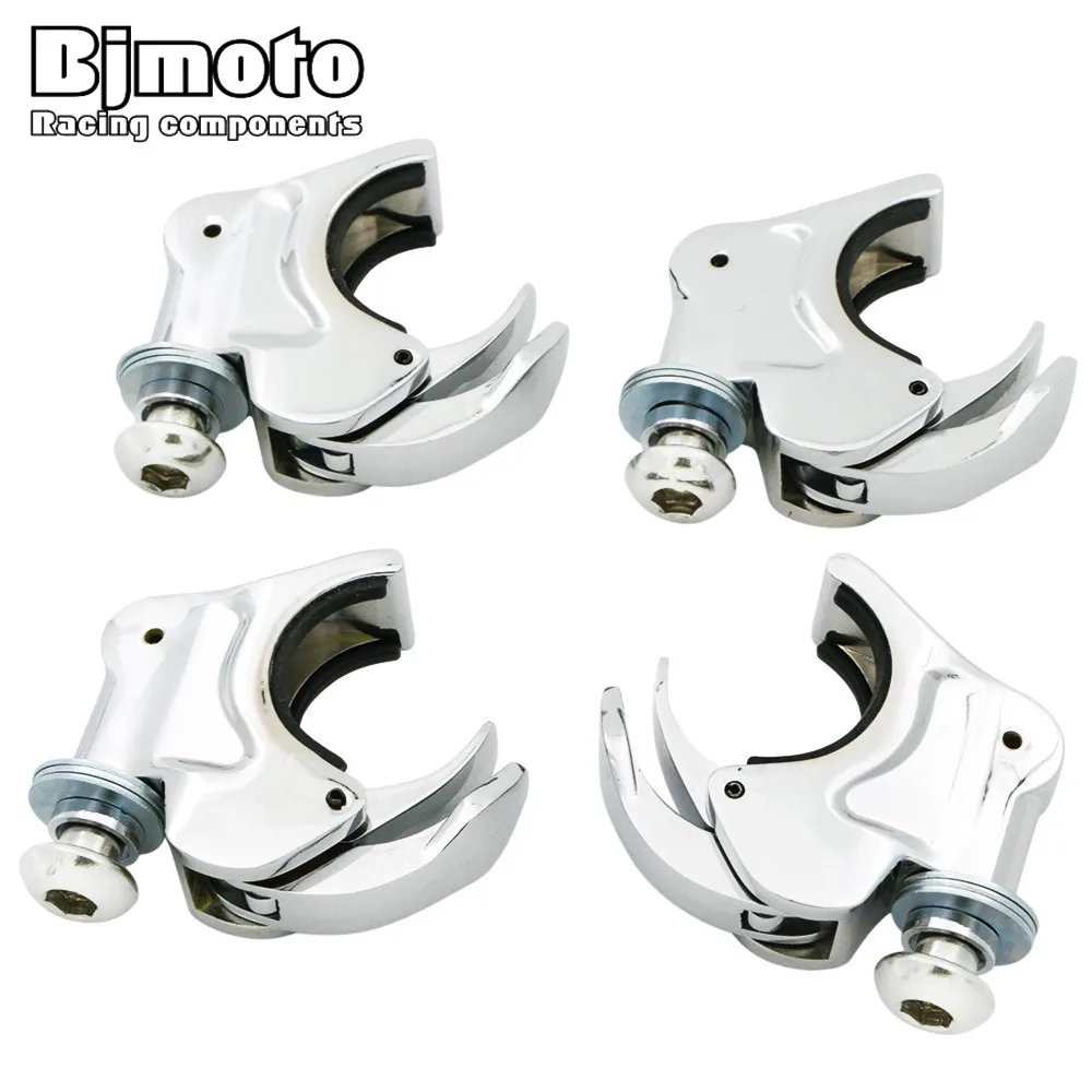 WSB 001 CR 4x Detach Quick Release 39mm Windshield Clamps For Harley