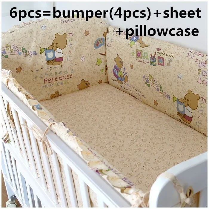 

Discount! 6pcs  baby bedding sets baby crib set ,include(bumper+sheet+pillowcase)