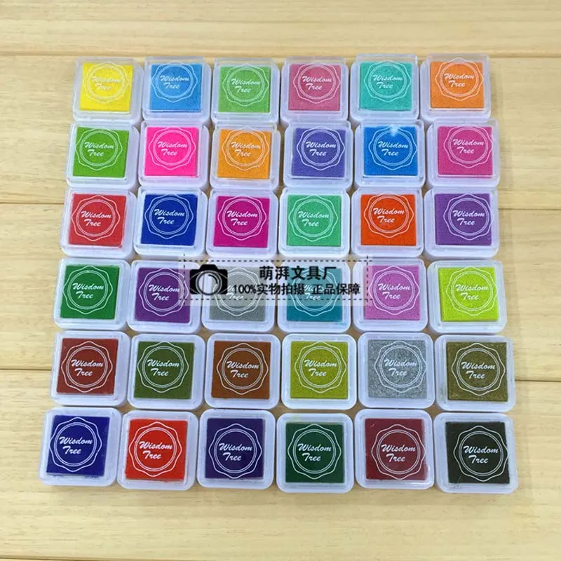 

36pcs/set Colorful Inkpad Stamp Children DIY Fingerprint Painting Homemade Stamp Vintage Crafts Ink Pad Scrapbooking Accessories