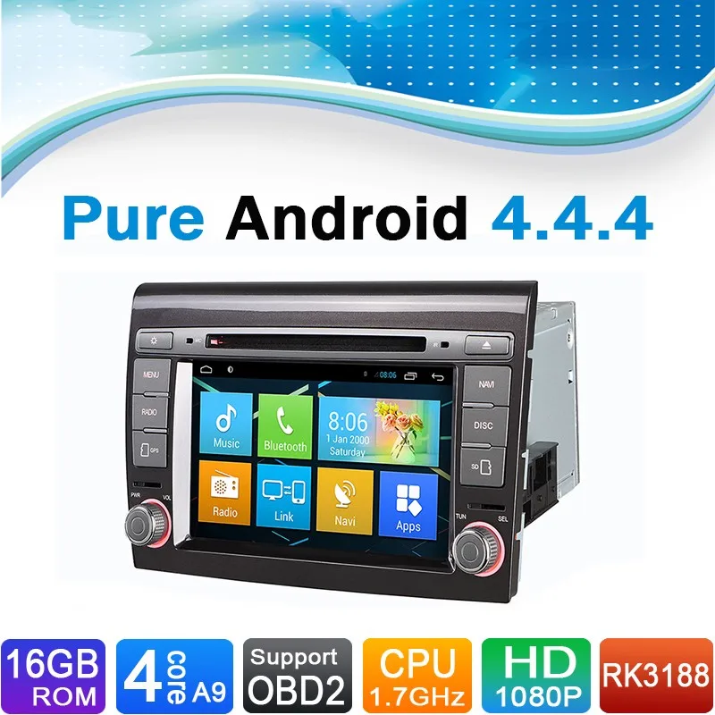 Чистый Android 4.4.4 Системы автомобильный DVD GPS навигации Системы для Fiat Bravo 2007-2012