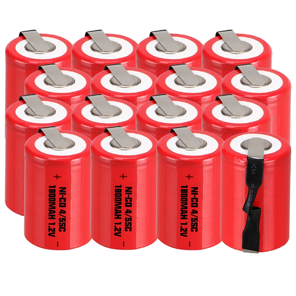 

Lowest price 16 piece 4/5SC battery 1.2v batteries rechargeable 1800mAh nicd battery for power tools akkumulator