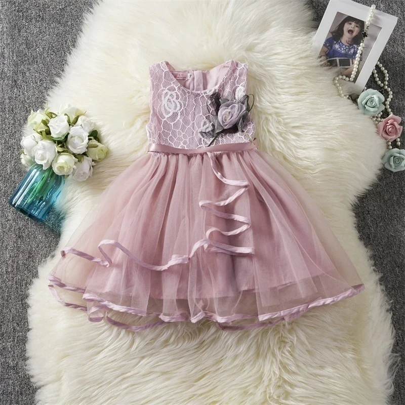 

Flower Baby Girl Lace Tutu Dresses For Girls Kids Party Wear Little Princess Children Clothing 2 3 4 6 Years Robe Fille Vestidos