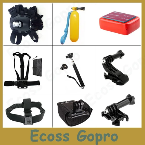 

GoPro dog harness fetch+chest body mount+Hand Bobber stick+Monopod tripod For GoPro Hero4 3 3 sj4000 XiaoMi Yi 4k Accessory Set