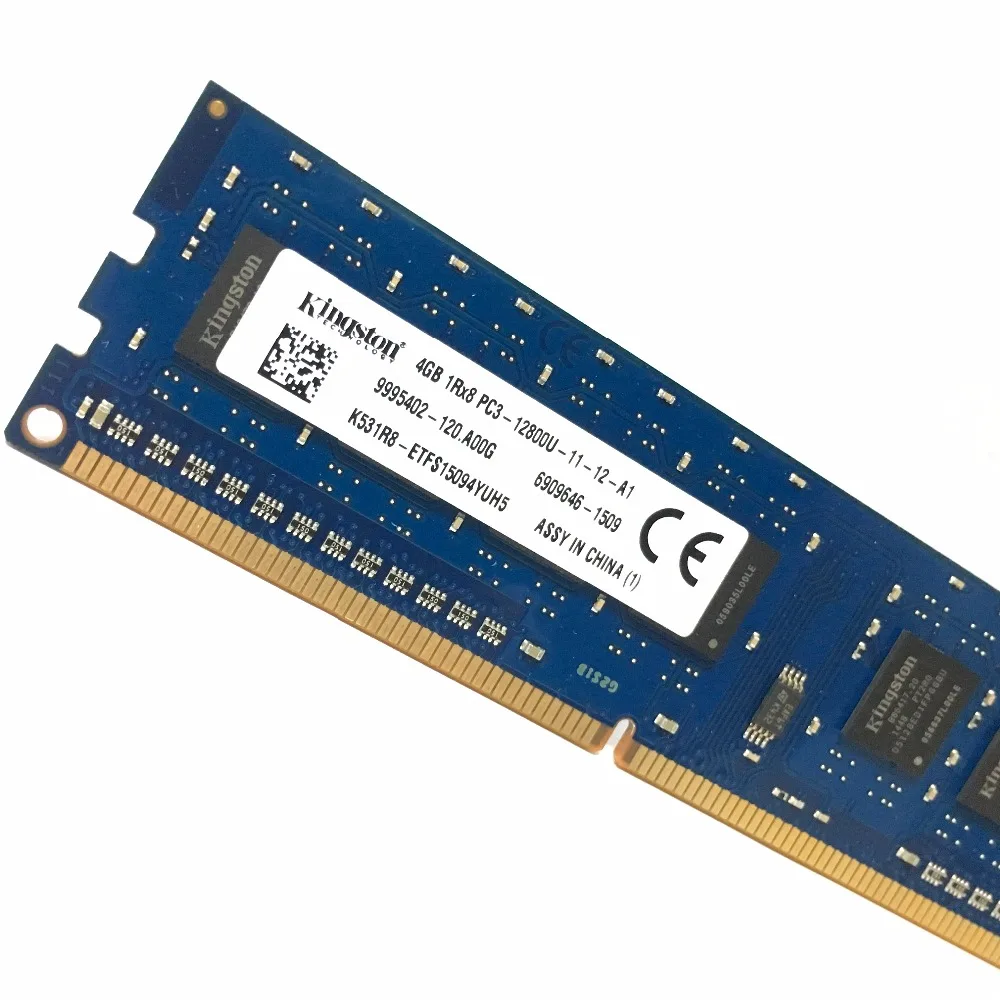 Kingston 4G 4GB DDR3 1RX8 PC3 12800 DDR3 1600 MHZ 1600 MHZ модуль ECC настольная оперативная память настольная память чипсет kingston