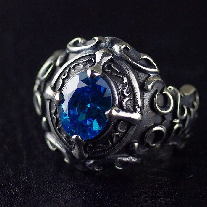 925 sterling silver Boys style Gothic style retro do the old Thai silver ring 925 sterling silver Boys style Gothic style retro do the old Thai silver ring