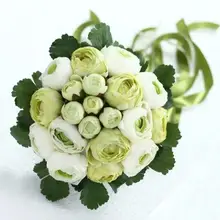 Розовый Букеты свадебные ручной работы Искусственный цветок розы buque casamento Свадебный букет для Свадебные украшения