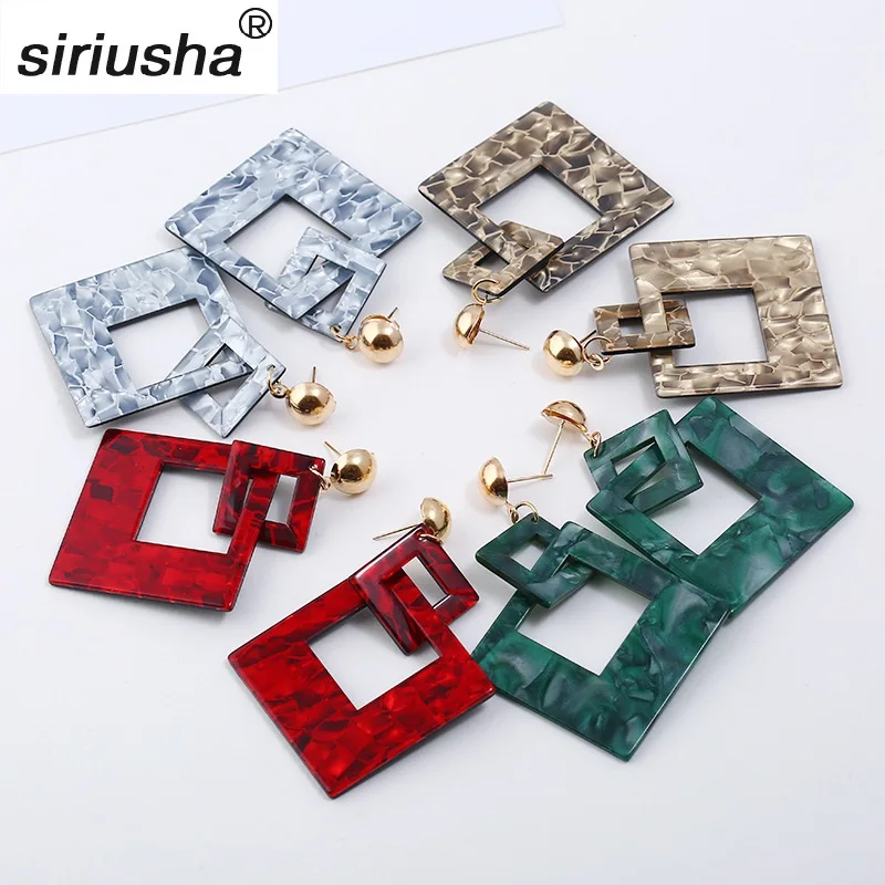 

Fashion New Earrings Japan and South Korea Fashion Solid Color Geometric Acrylic Pattern Retro Simple Earrings Wholesale S144