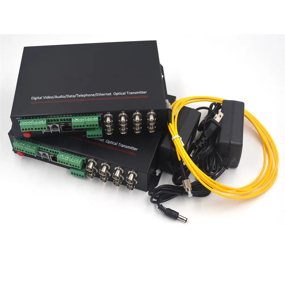8CH видео 10/100 Mbps Ethernet RS-422 контактные данные застежка волокна Медиаконвертеры