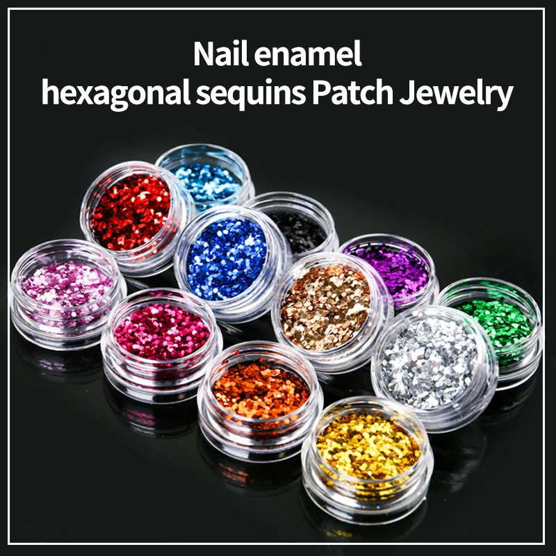 

Bukio Colorful New Mini Hexagon Laser Sequin Nail Art Design Glitter Pigment Sparkles Manicure for Decorations Sequins Nail