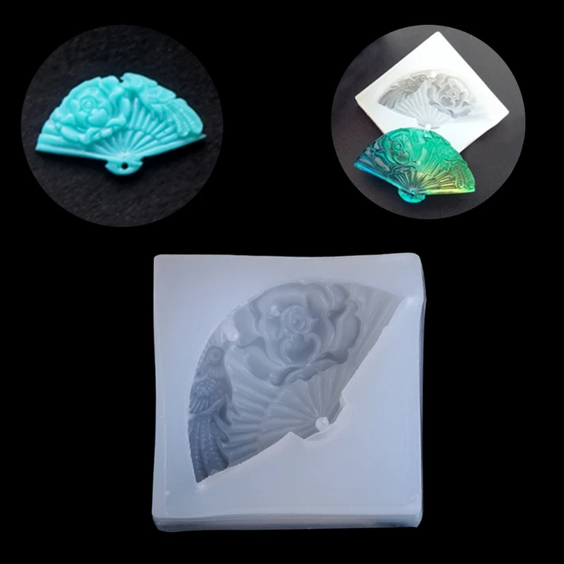 

Transparent Silicone Pendant Mould Resin Hand Fan DIY Jewelry Making Tool Fondant Cake -W128