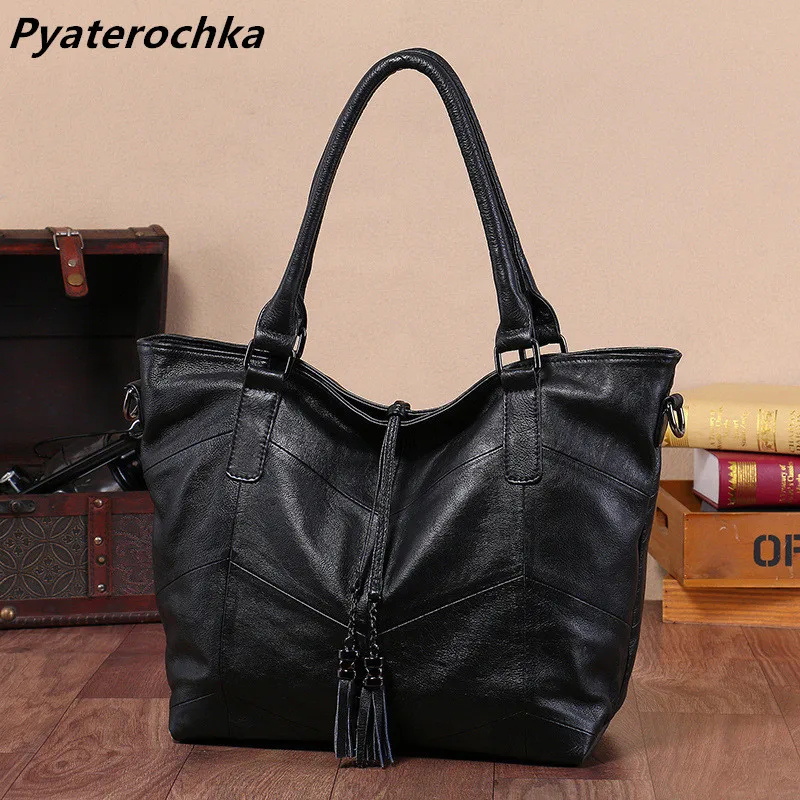 

Pyaterochka Women Handbag Genuine Leather Shoulder Bags Fashion 2018 Luxury Casual Tote Cheap High Quality Real Leather Handbags